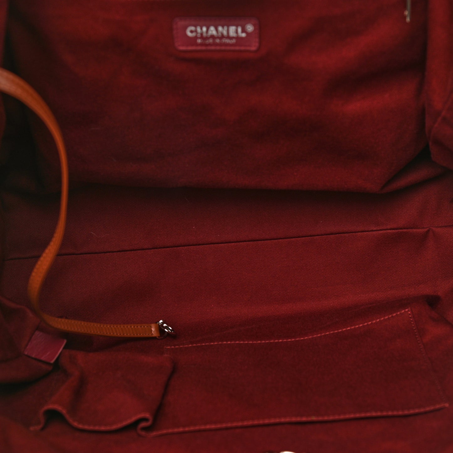 Shearling Large Deauville Tote Burgundy