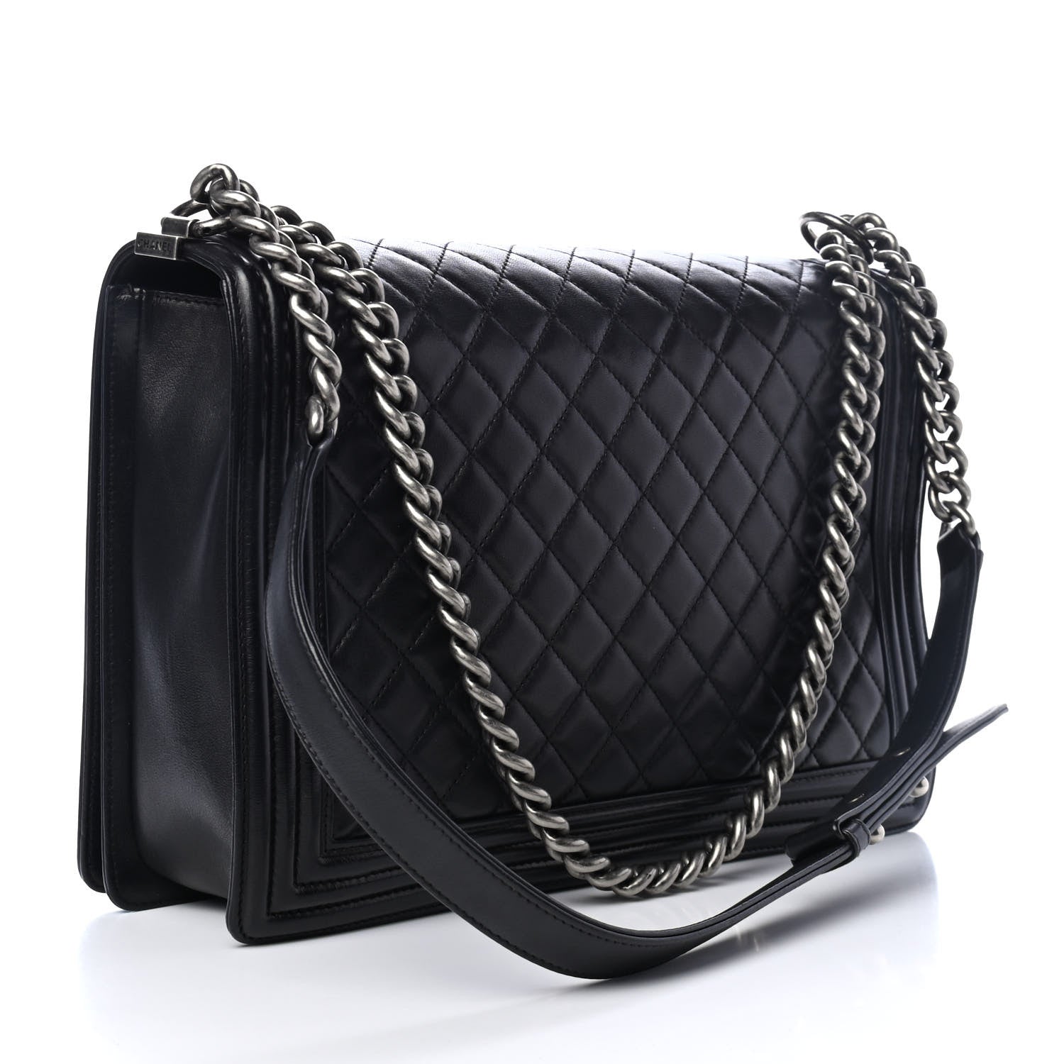 Chanel Lambskin Quilted Large Boy Flap Black 2 of 4