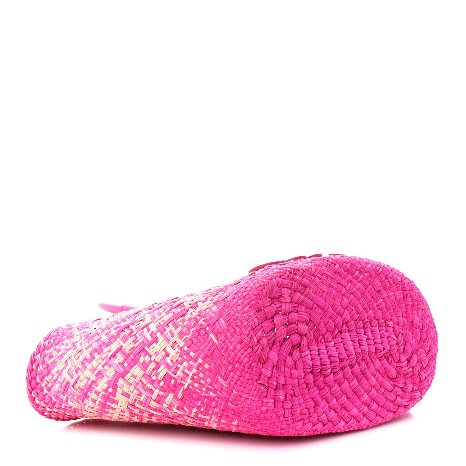 Loewe Iraca Palm Calfskin Small Anagram Basket Bag Fuchsia 4 of 10
