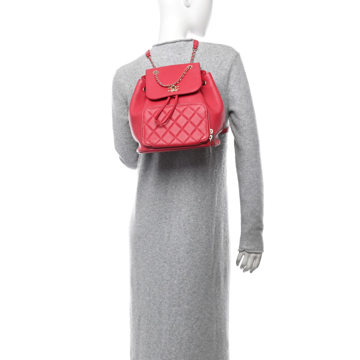 Chanel Caviar Quilted Mini Business Affinity Backpack Dark Pink 2 of 10