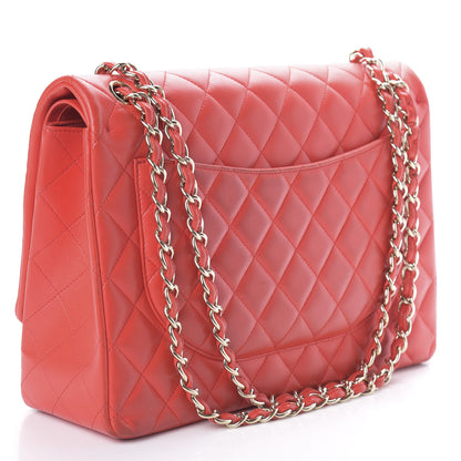 Chanel Lambskin Quilted Maxi Double Flap Red 3 of 11