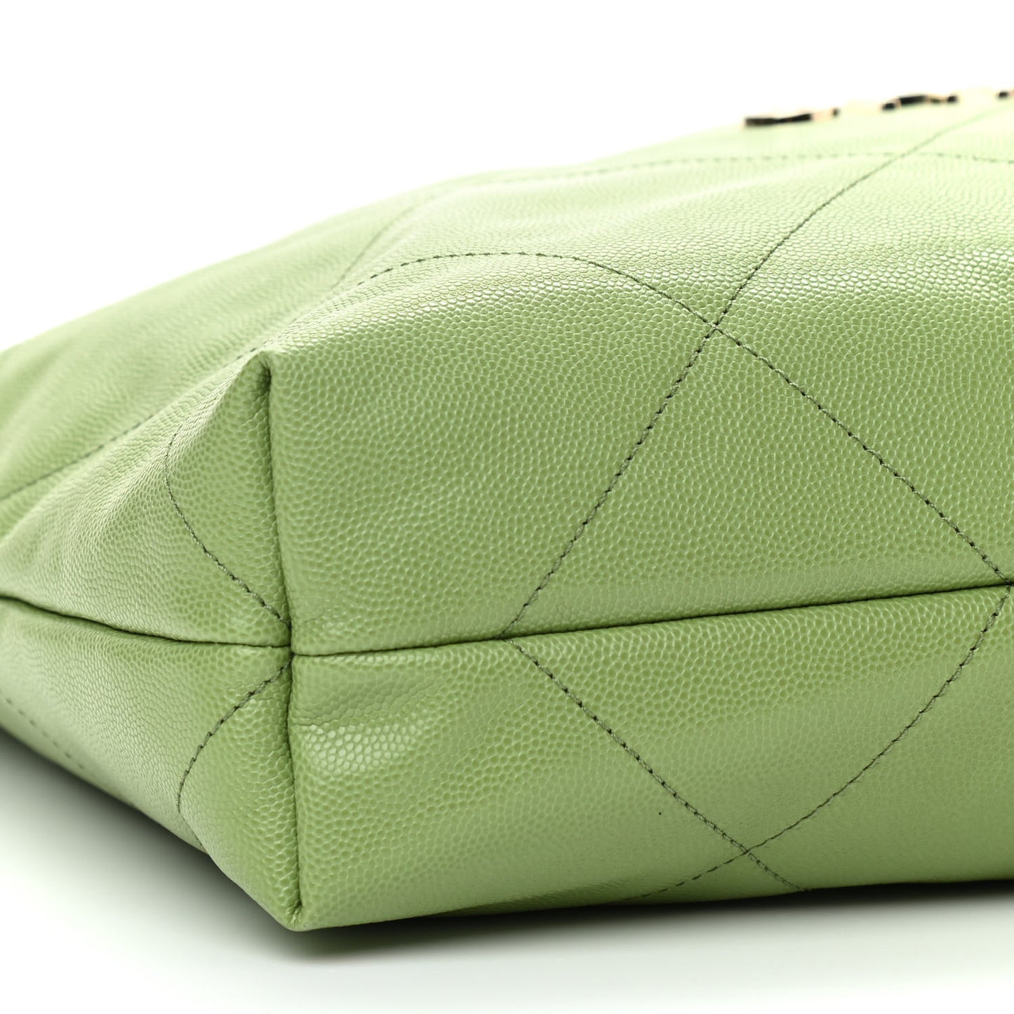 Shiny Caviar Quilted Chanel 22 Green