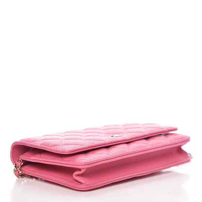 Chanel Caviar Quilted Wallet on Chain WOC Pink 4 of 11