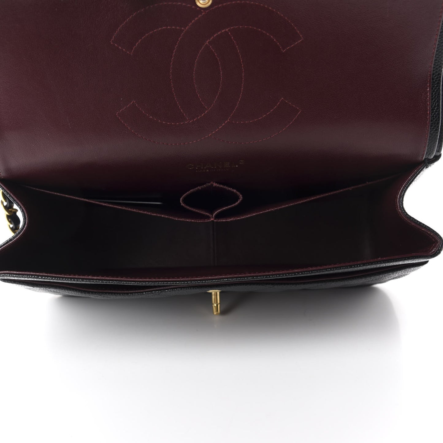 Caviar Quilted Jumbo Double Flap Black