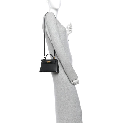 Hermes Epsom Mini Kelly Sellier 20 Black 2 of 11