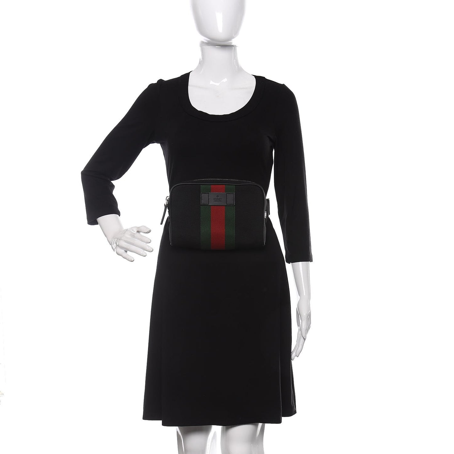 Canvas Web Slim Belt Bag Black