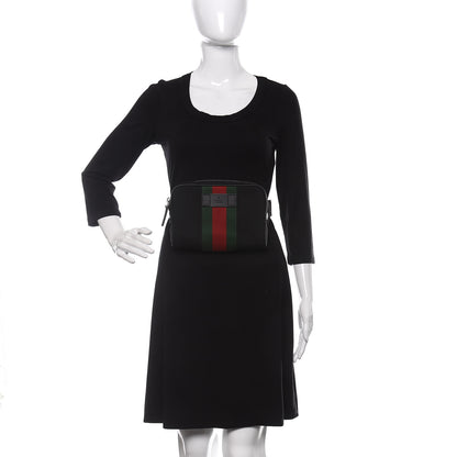 Gucci Canvas Web Slim Belt Bag Black 2 of 10