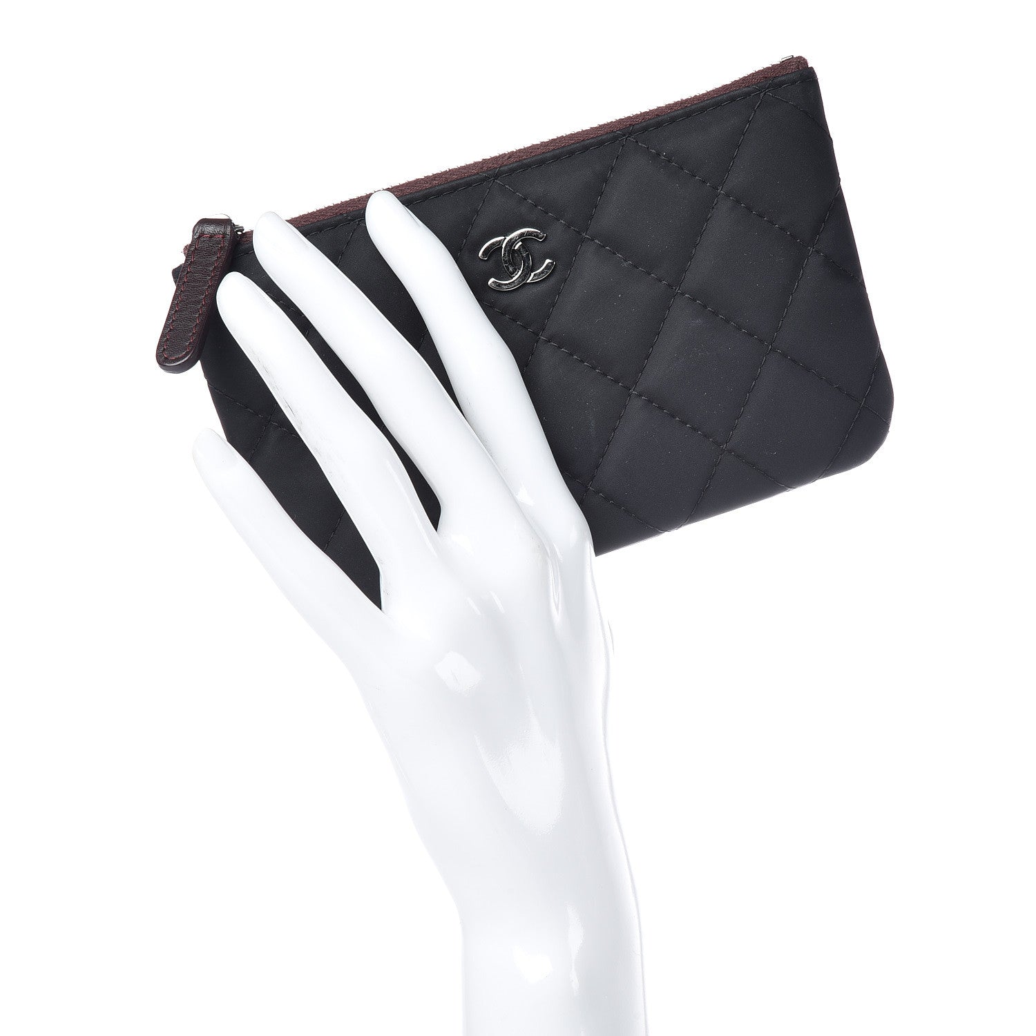 Chanel Nylon Quilted Small Cosmetic Case Black 2 of 11