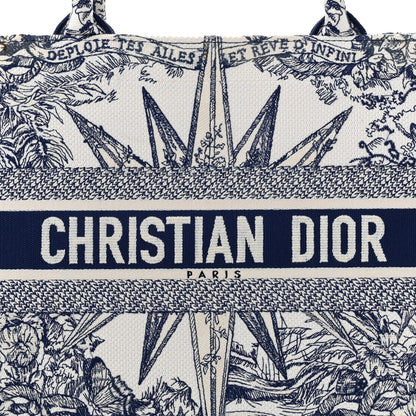 Christian Dior Canvas Embroidered Medium Reve d'Infini Book Tote Blue 8 of 11
