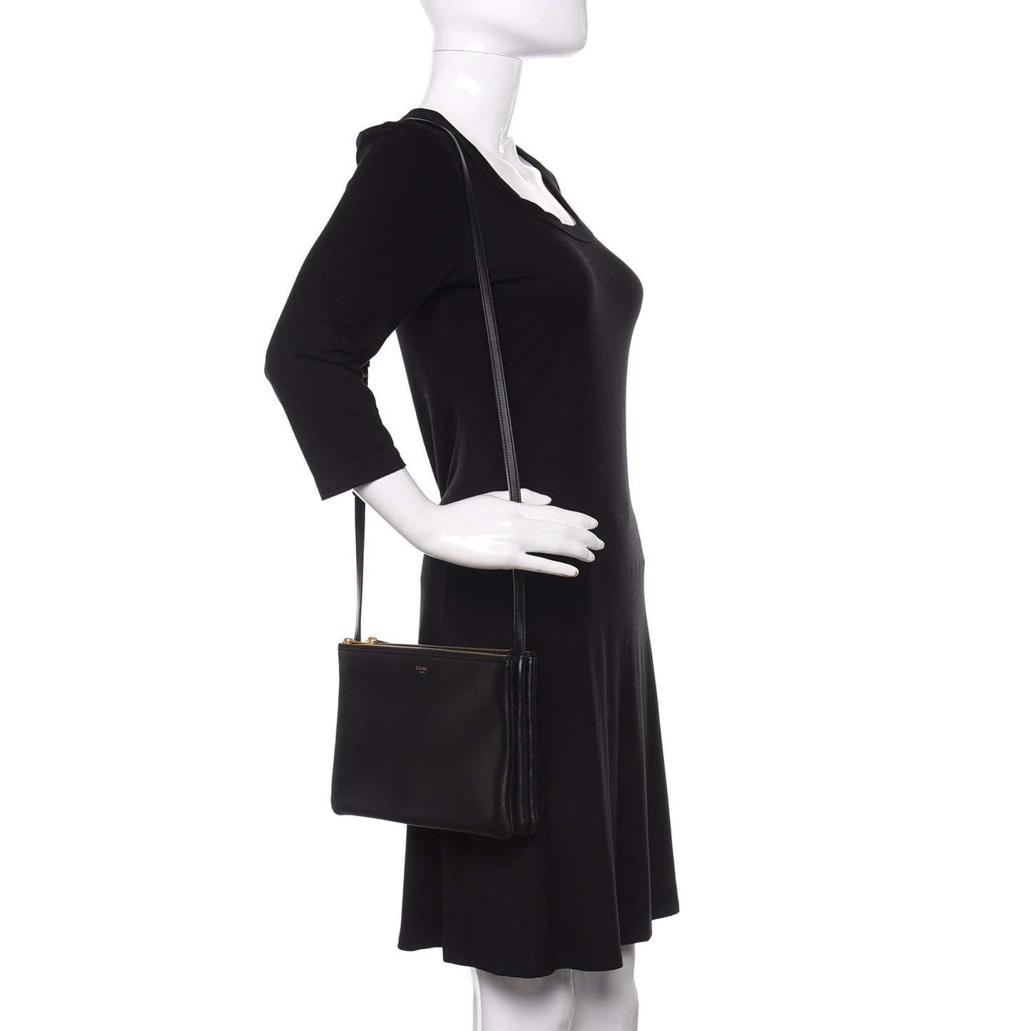 Lambskin Large Trio Crossbody Bag Black