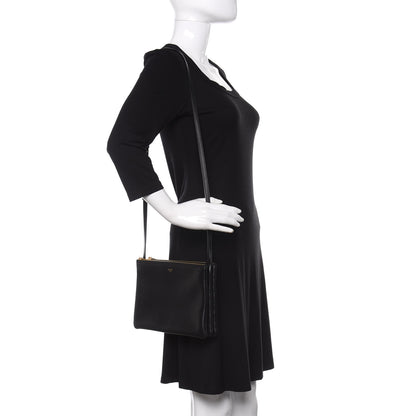 Celine Lambskin Large Trio Crossbody Bag Black 2 of 9