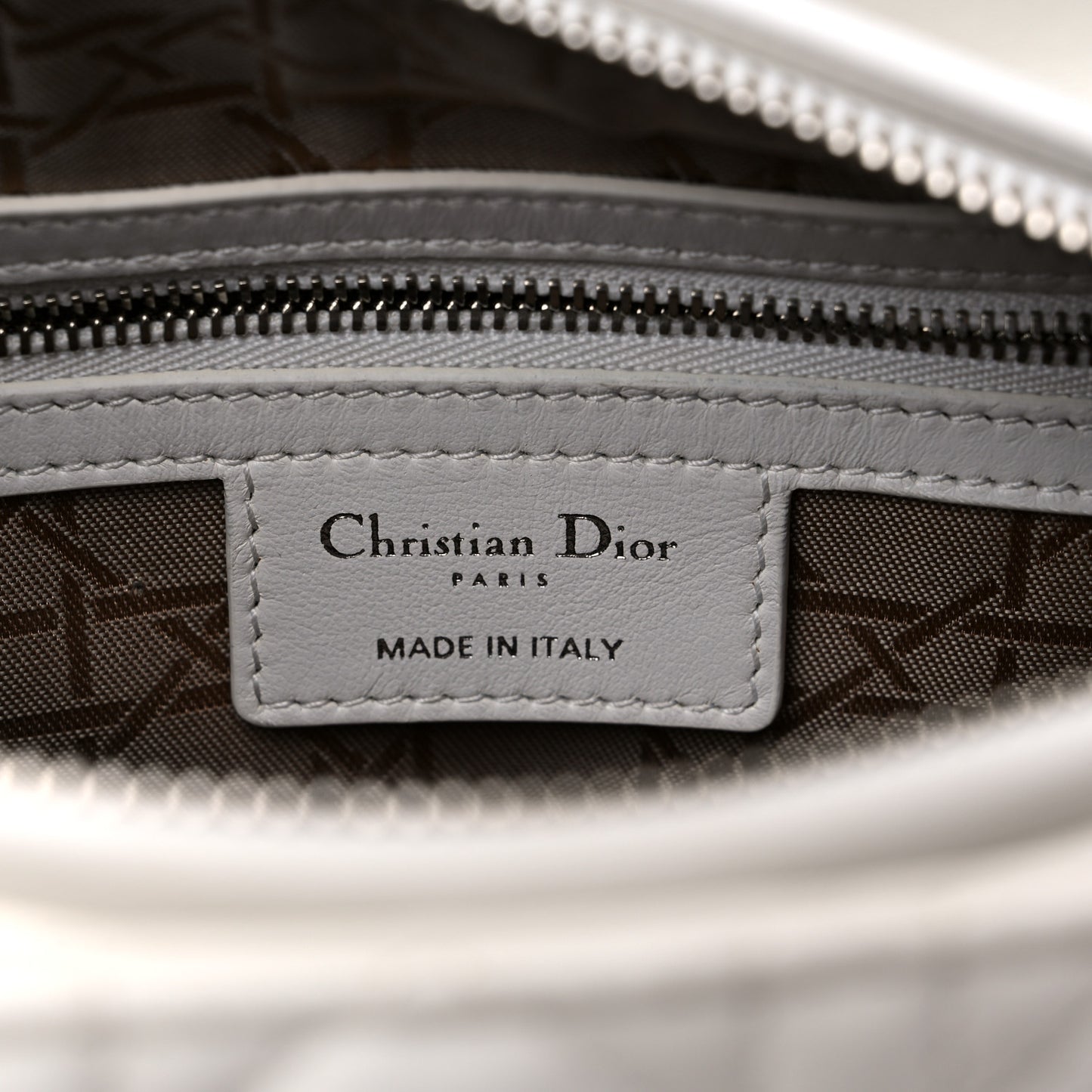 Lambskin Cannage Medium Lady Dior White