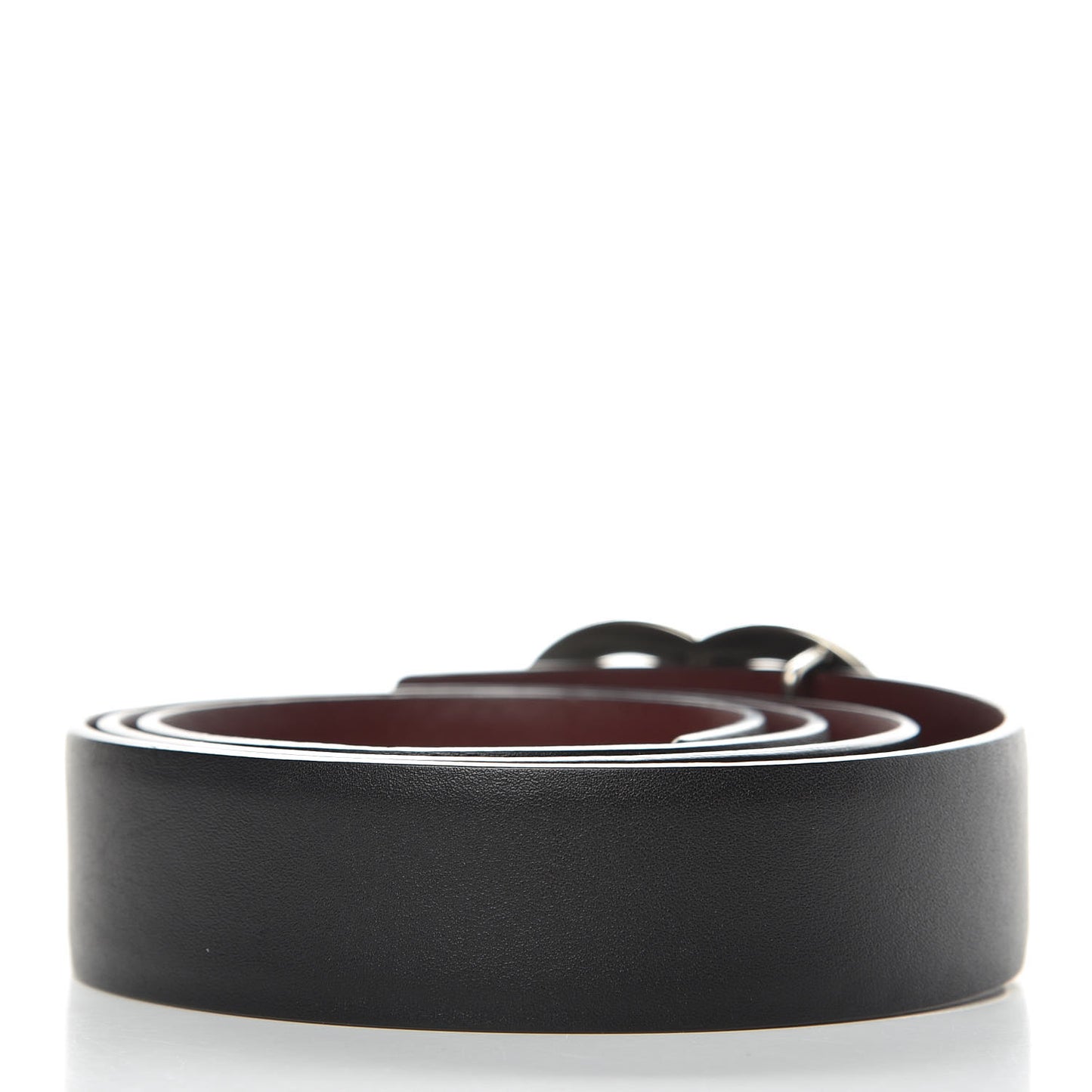 Calfskin CC Reversible Belt 85 Black Burgundy