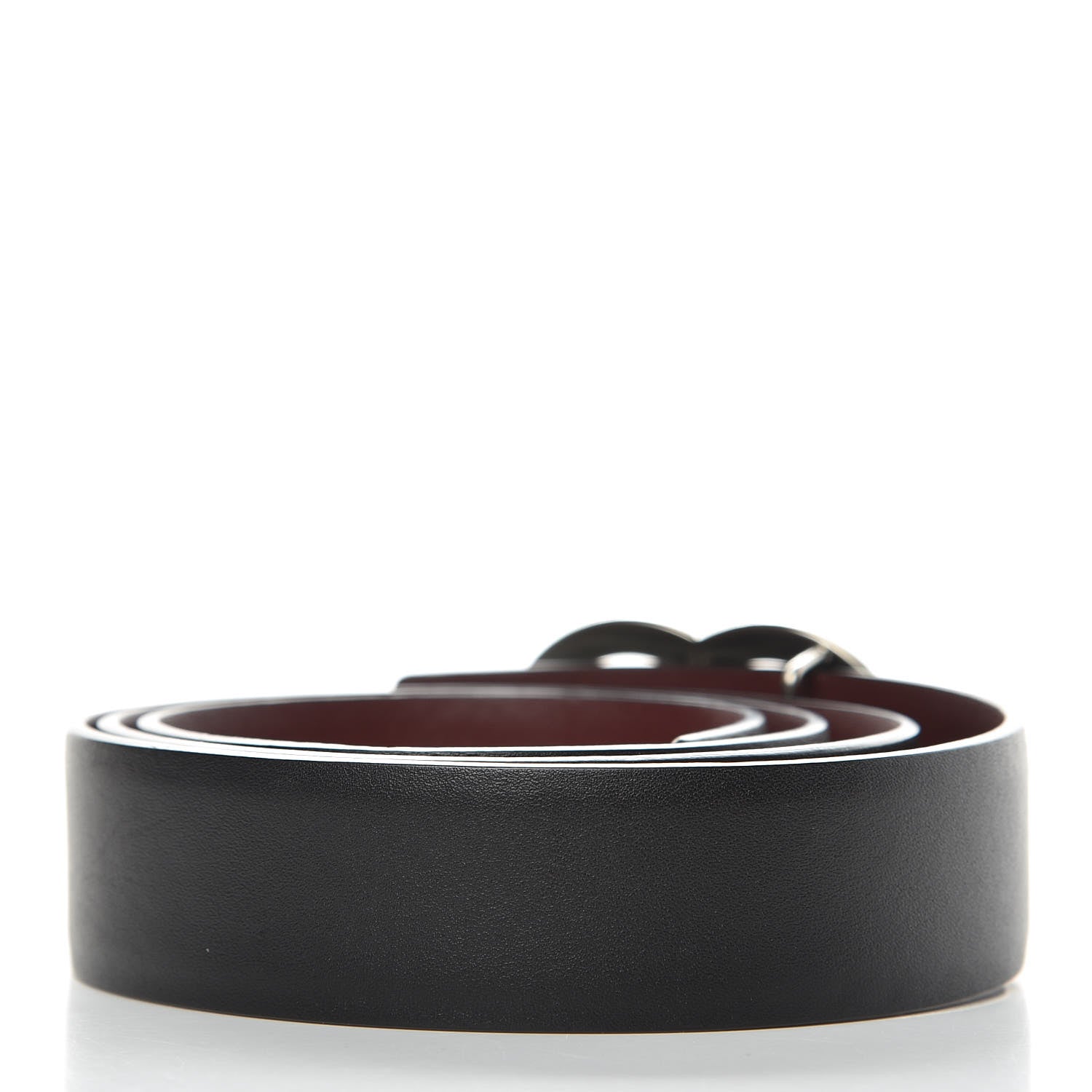 Chanel Calfskin CC Reversible Belt 85 Black Burgundy 3 of 7