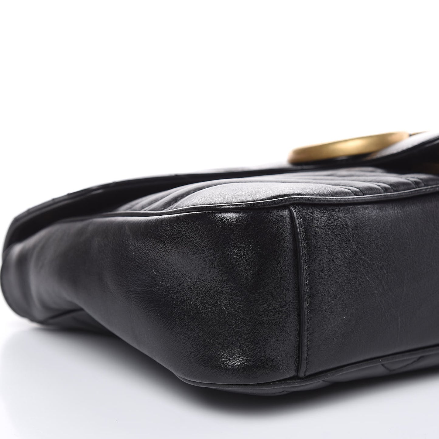 Calfskin Matelasse Medium GG Marmont Shoulder Bag Black