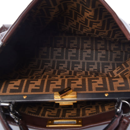 Fendi Vitello Zucca Large Peekaboo Iconic Satchel Marrone Tobacco 9 of 12