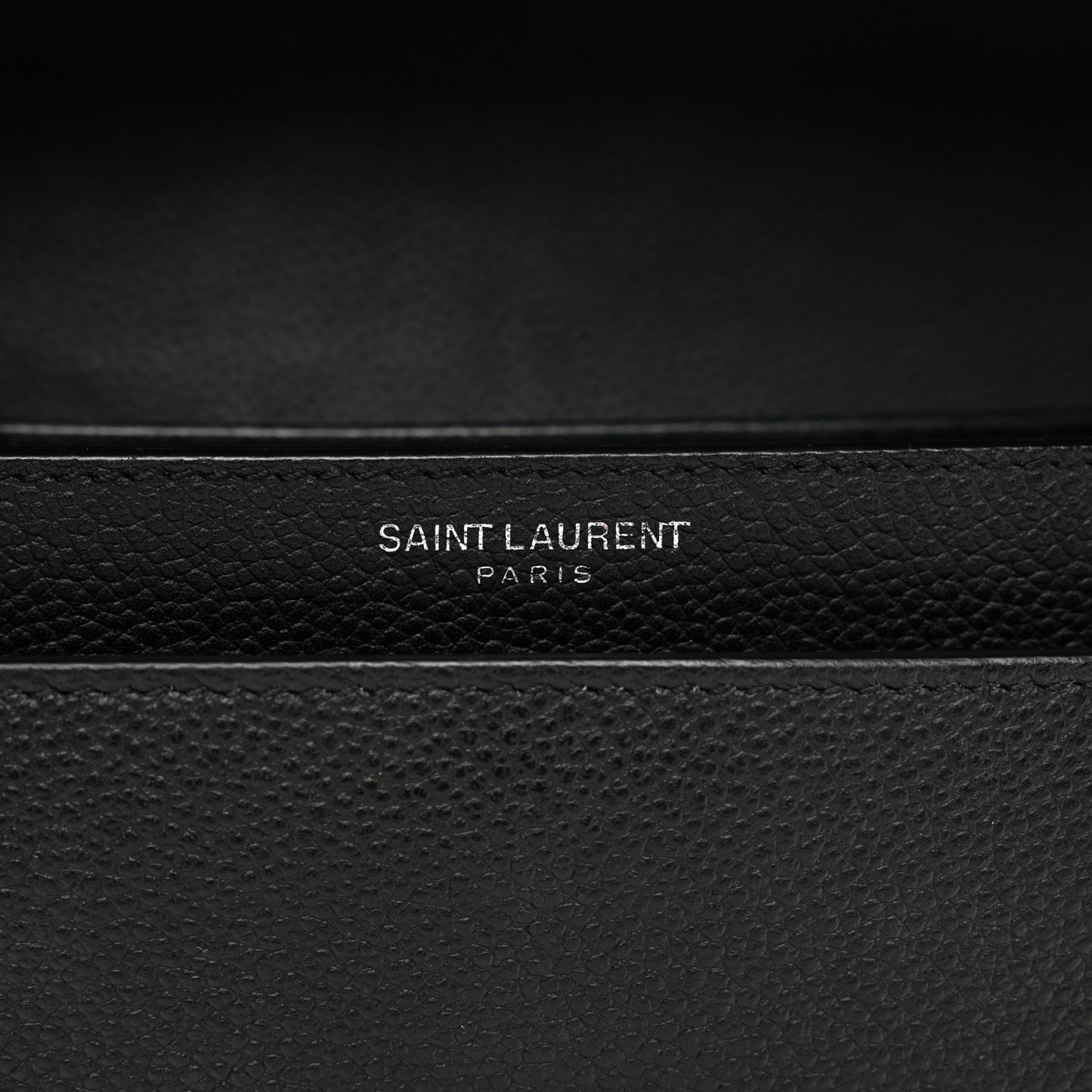 Grained Calfskin Medium Monogram Sunset Satchel Black