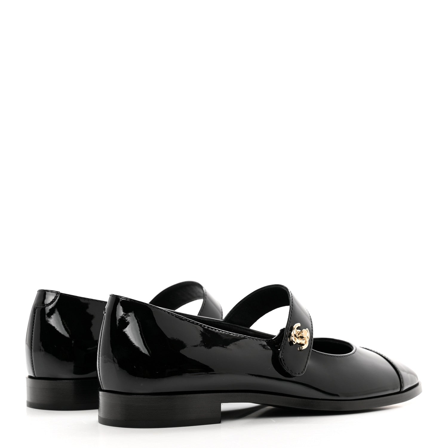 Chanel Patent Calfskin Mary Janes Flats 38.5 Black 4 of 9