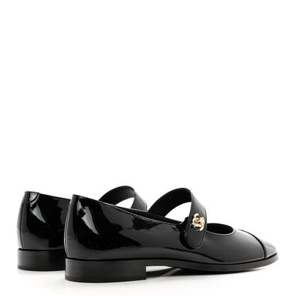 Chanel Patent Calfskin Mary Janes Flats 38.5 Black 4 of 9