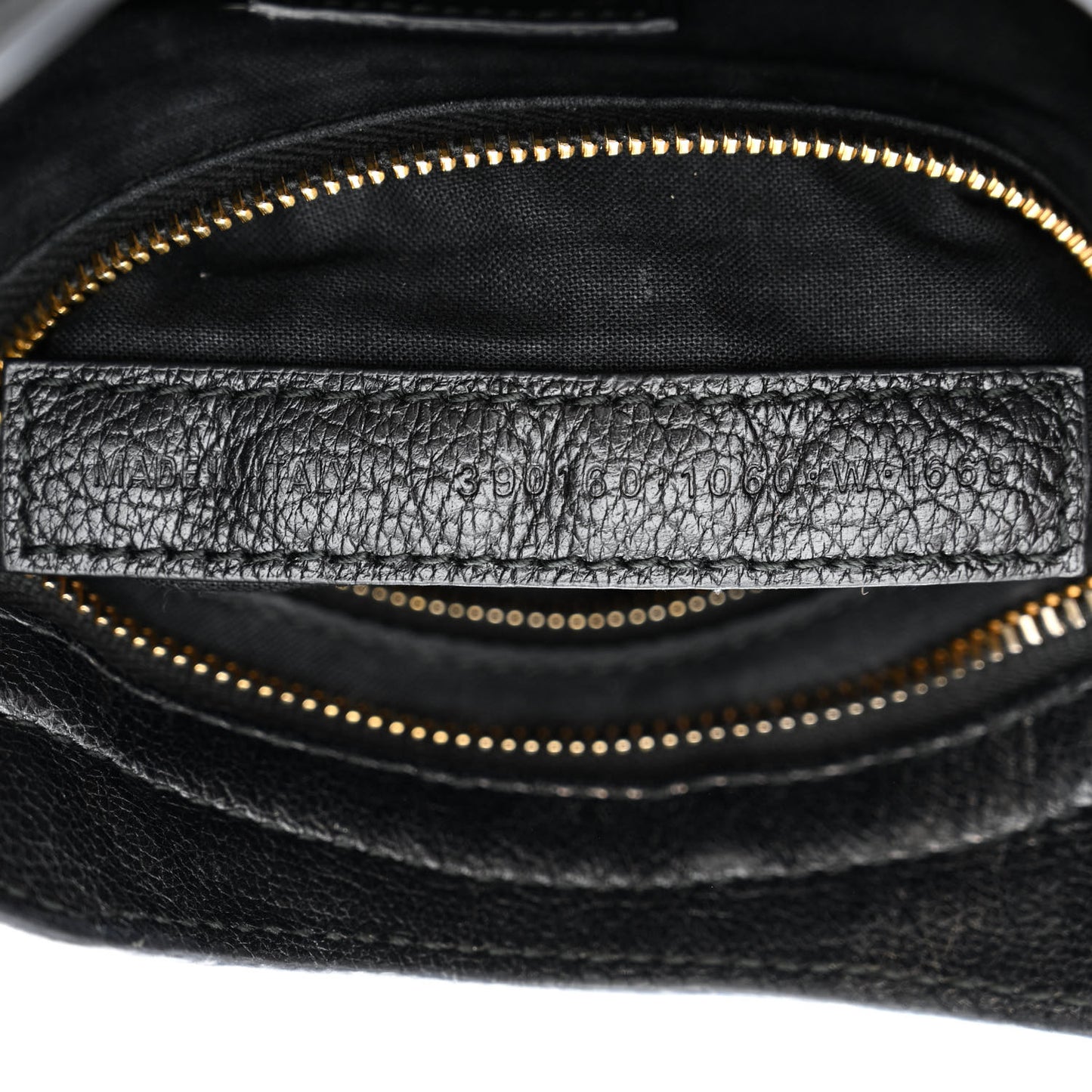 Chevre Gold Metallic Edge Hardware Mini City Black