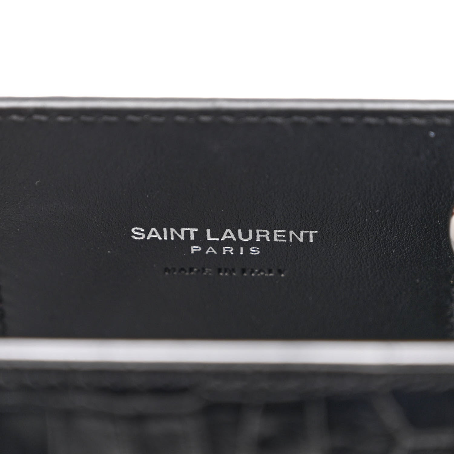 Saint Laurent Calfskin Crocodile Embossed Nano Sac De Jour Black 6 of 11
