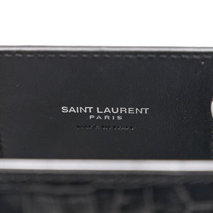 Saint Laurent Calfskin Crocodile Embossed Nano Sac De Jour Black 6 of 11