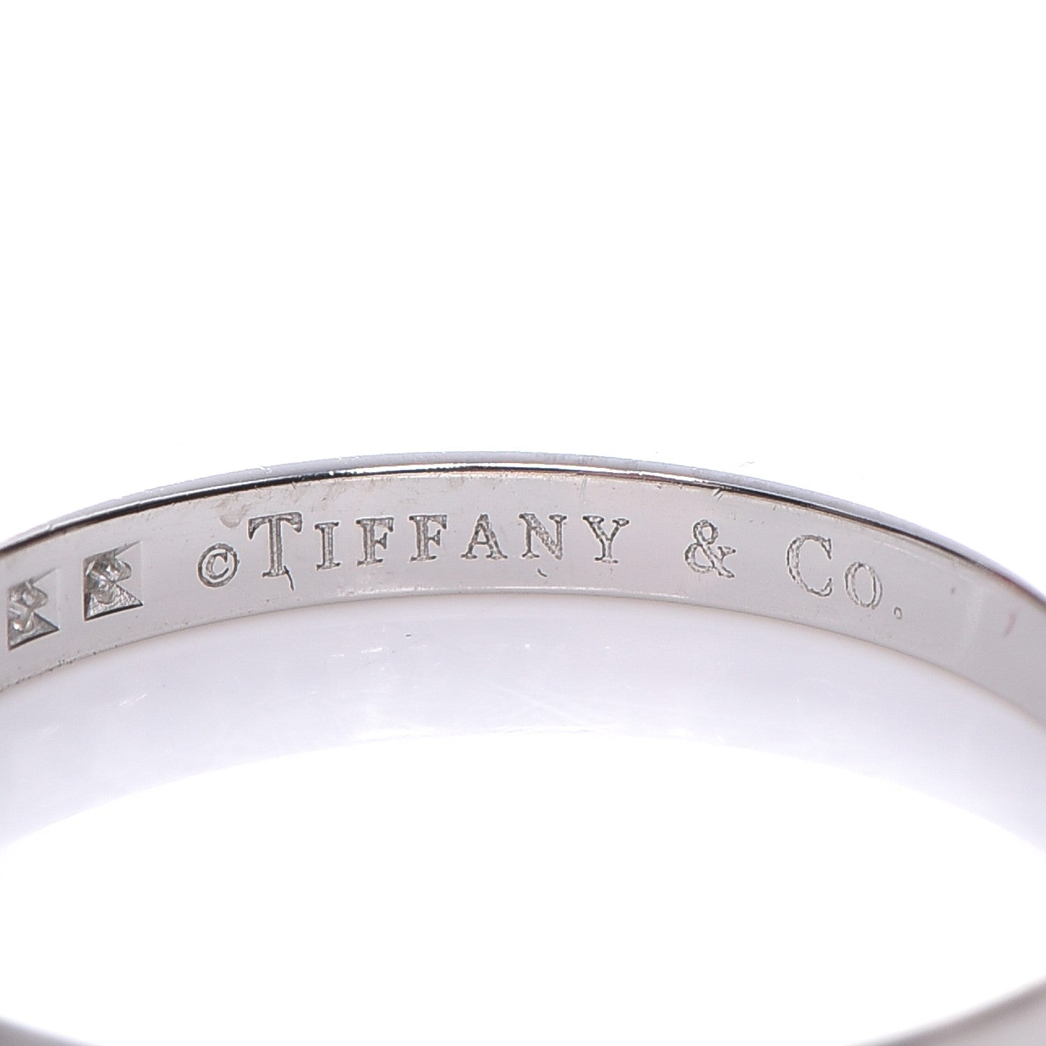 Tiffany Platinum Diamond .17ctw Half Circle Wedding Band Ring 52 6 5 of 5