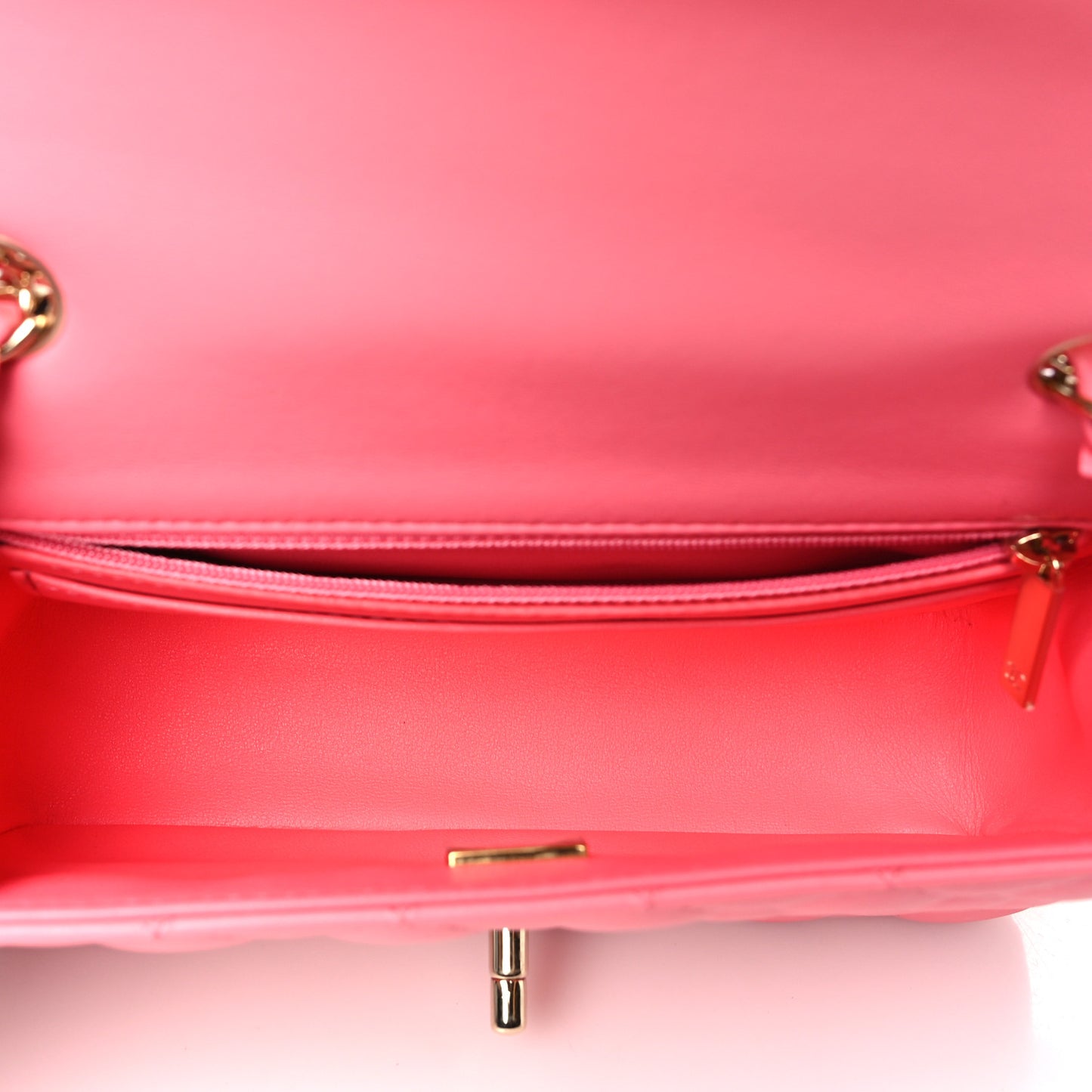 Lambskin Quilted Mini Rectangular Flap Pink