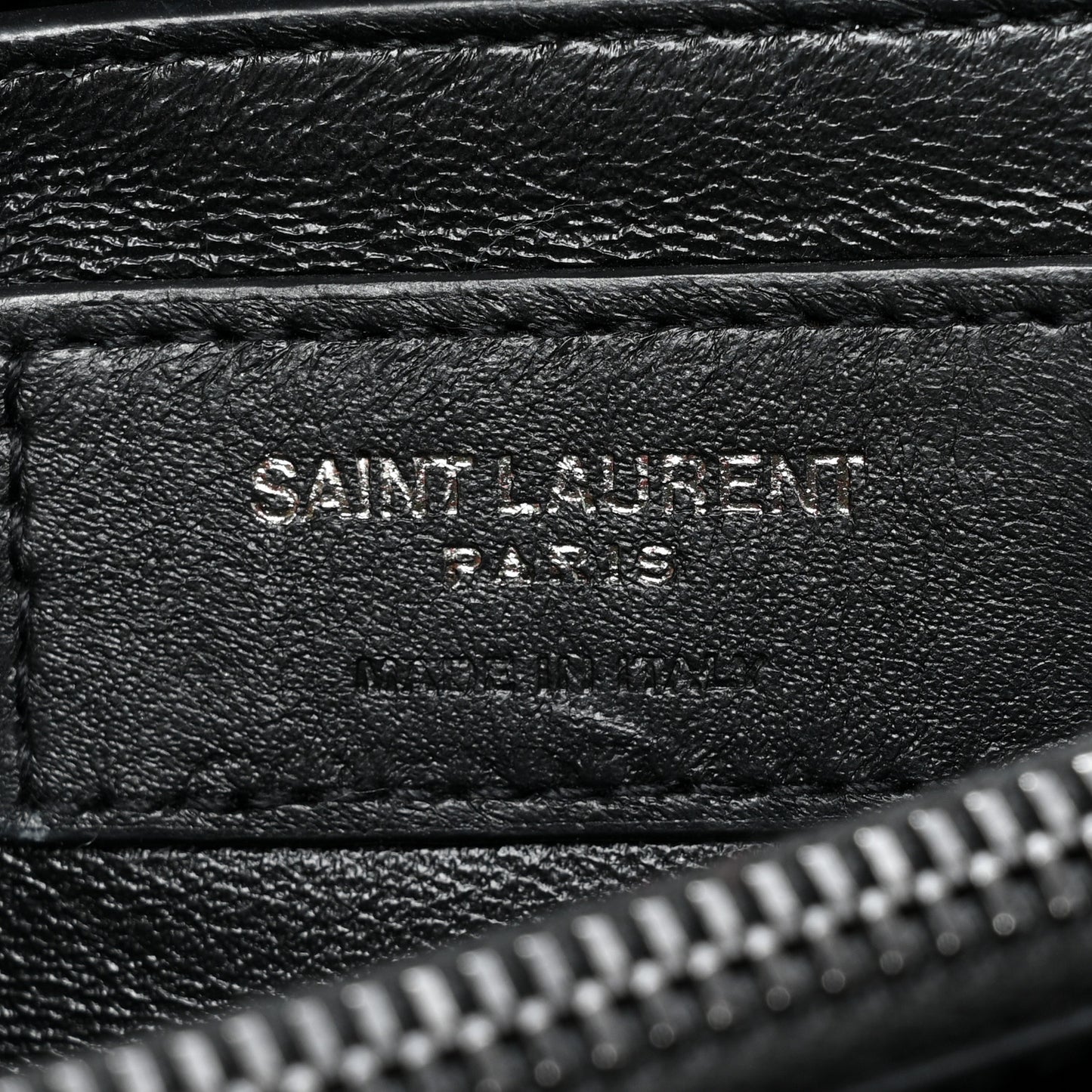Calfskin Y Quilted Monogram Monochrome Small Loulou Chain Satchel Black