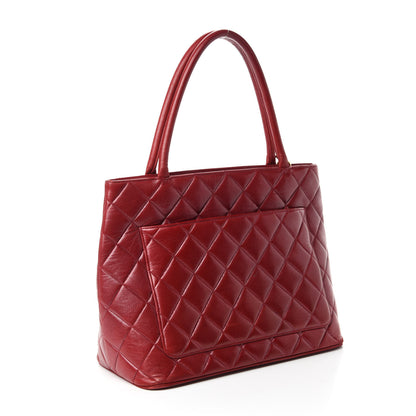 Chanel Lambskin Quilted Medallion Tote Red 3 of 12
