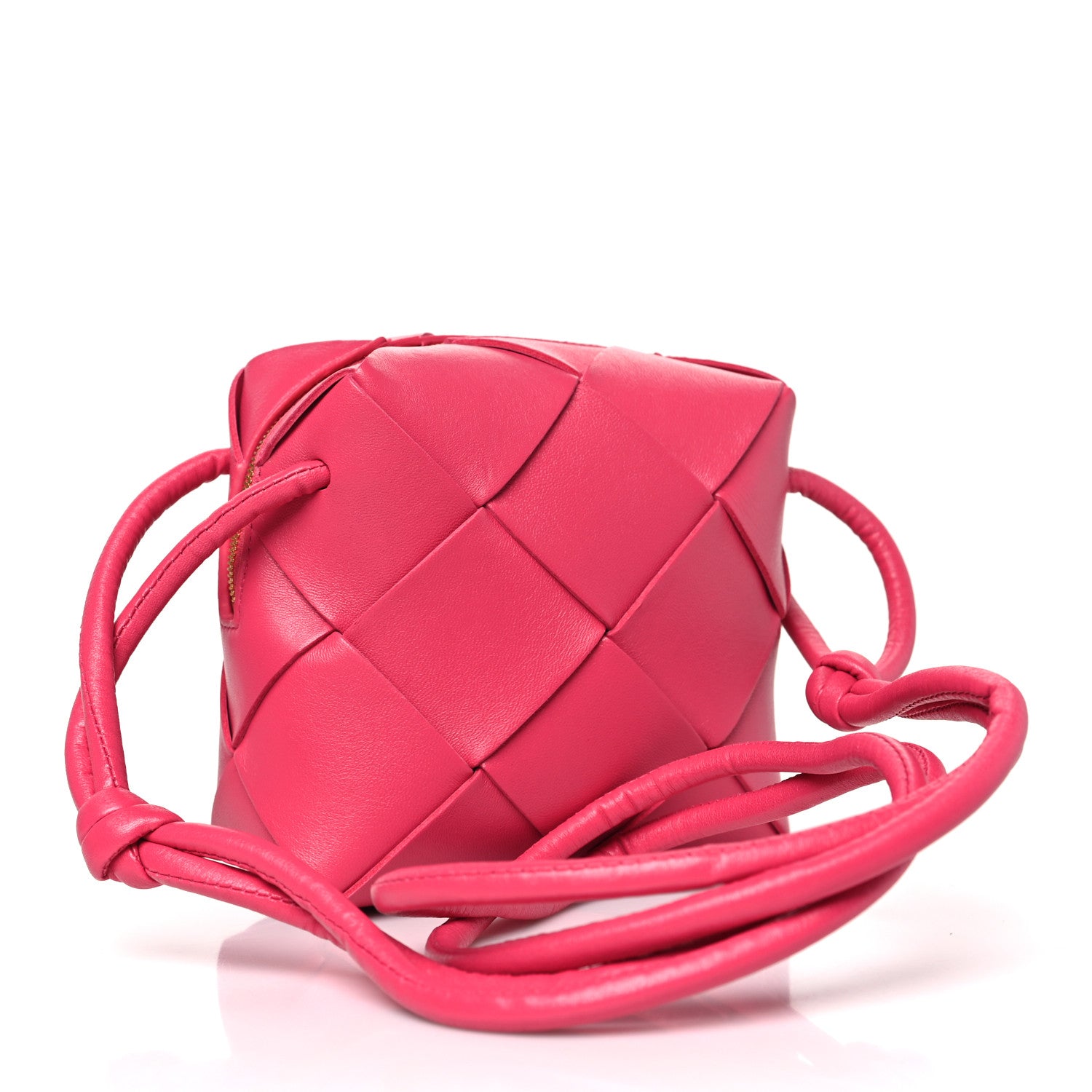 Bottega Veneta Lambskin Maxi Intrecciato Mini Cassette Camera Bag Cranberry 3 of 9