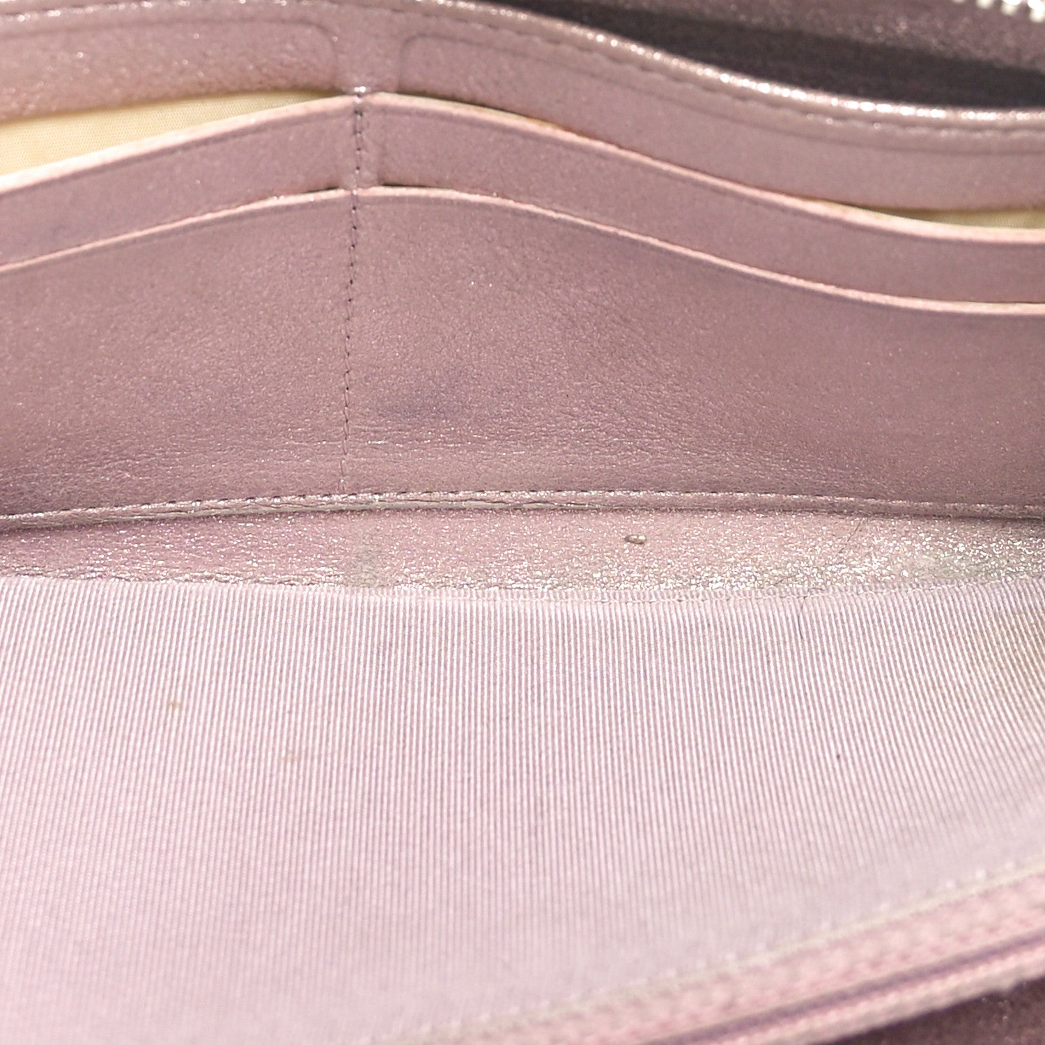 Chanel Iridescent Calfskin Quilted Large Gusset Zip Around Wallet Pink 5 of 11
