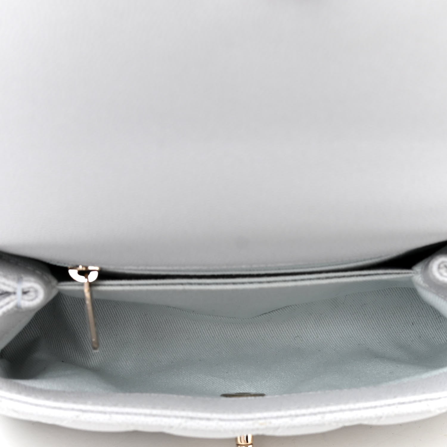Chanel Caviar Quilted Mini Coco Handle Flap Light Grey 4 of 4