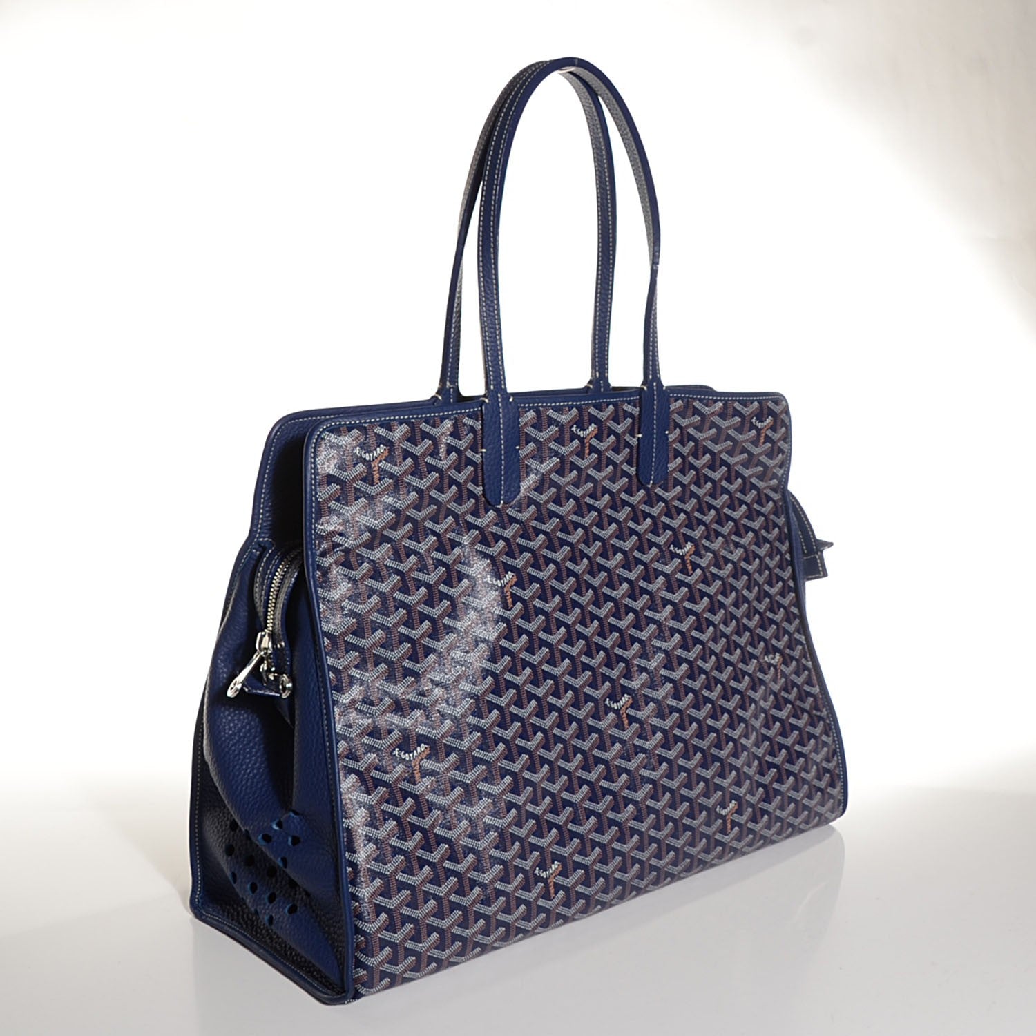 Goyard Goyardine Sac Hardy Pet Carrier GM Blue 3 of 9