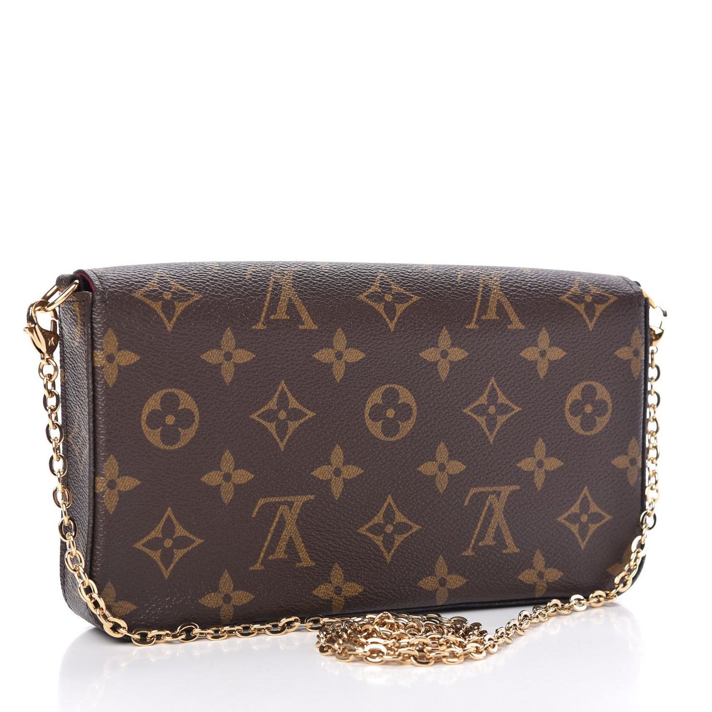 Monogram Pochette Felicie Chain Wallet Fuchsia