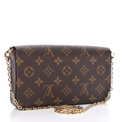 Louis Vuitton Monogram Pochette Felicie Chain Wallet Fuchsia 3 of 11