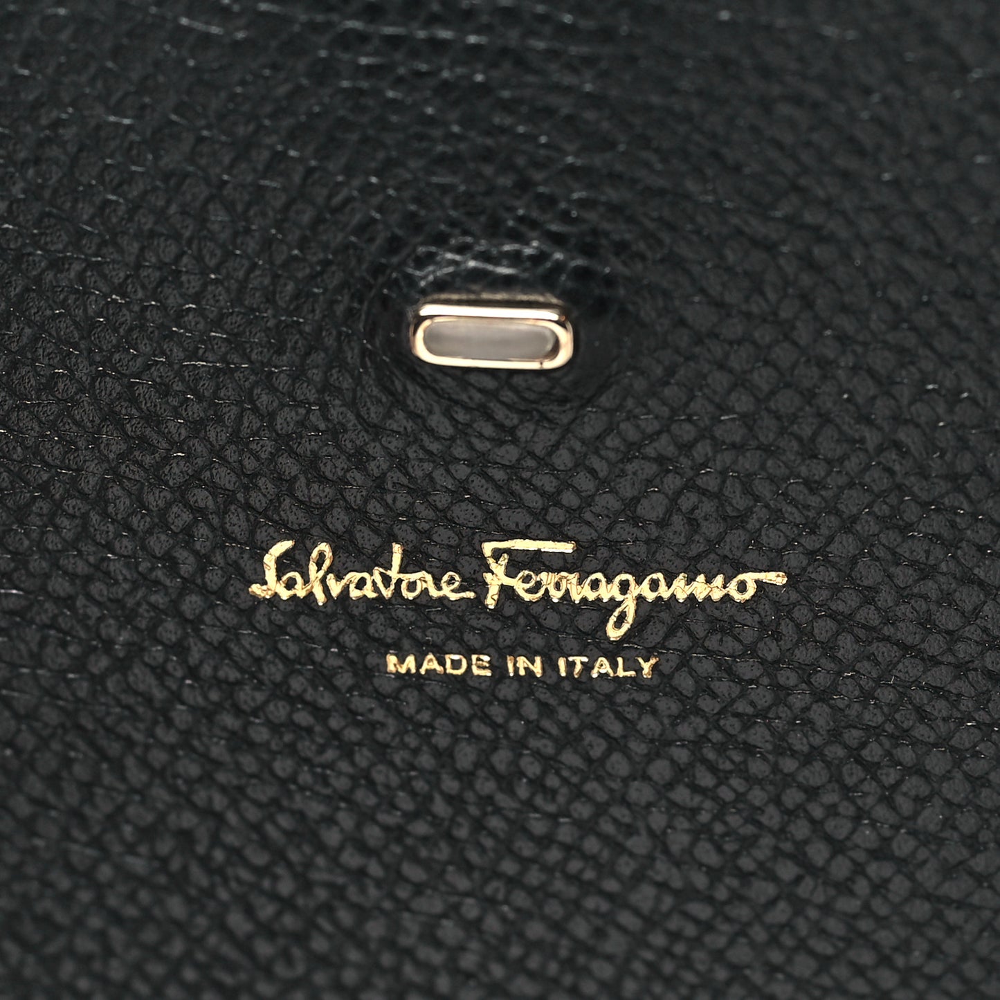 Calfskin Gancini Wallet On Chain Black