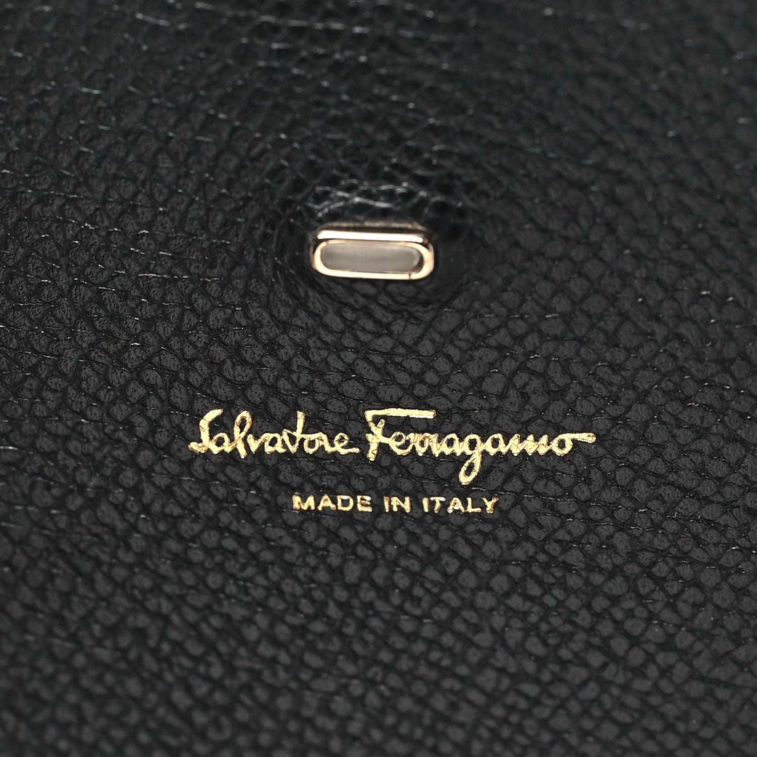 Salvatore Ferragamo Calfskin Gancini Wallet On Chain Black 6 of 9