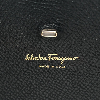 Salvatore Ferragamo Calfskin Gancini Wallet On Chain Black 6 of 9