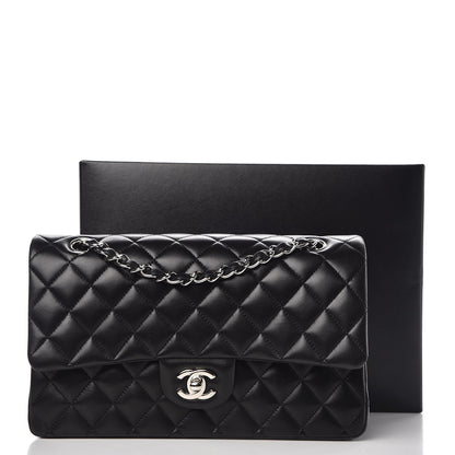 Chanel Lambskin Quilted Medium Double Flap Black 10 of 10