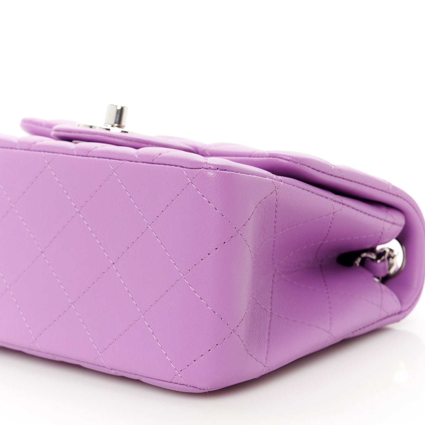 Lambskin Quilted Mini Square Flap Purple