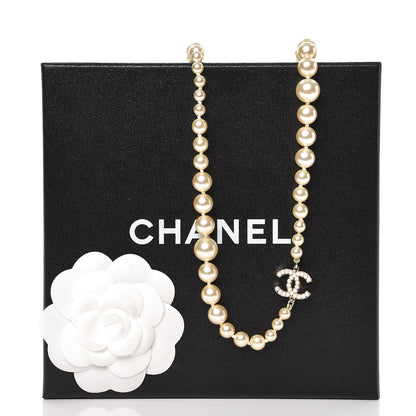 Chanel Graduated Pearl Long CC Necklace Gold 5 of 5