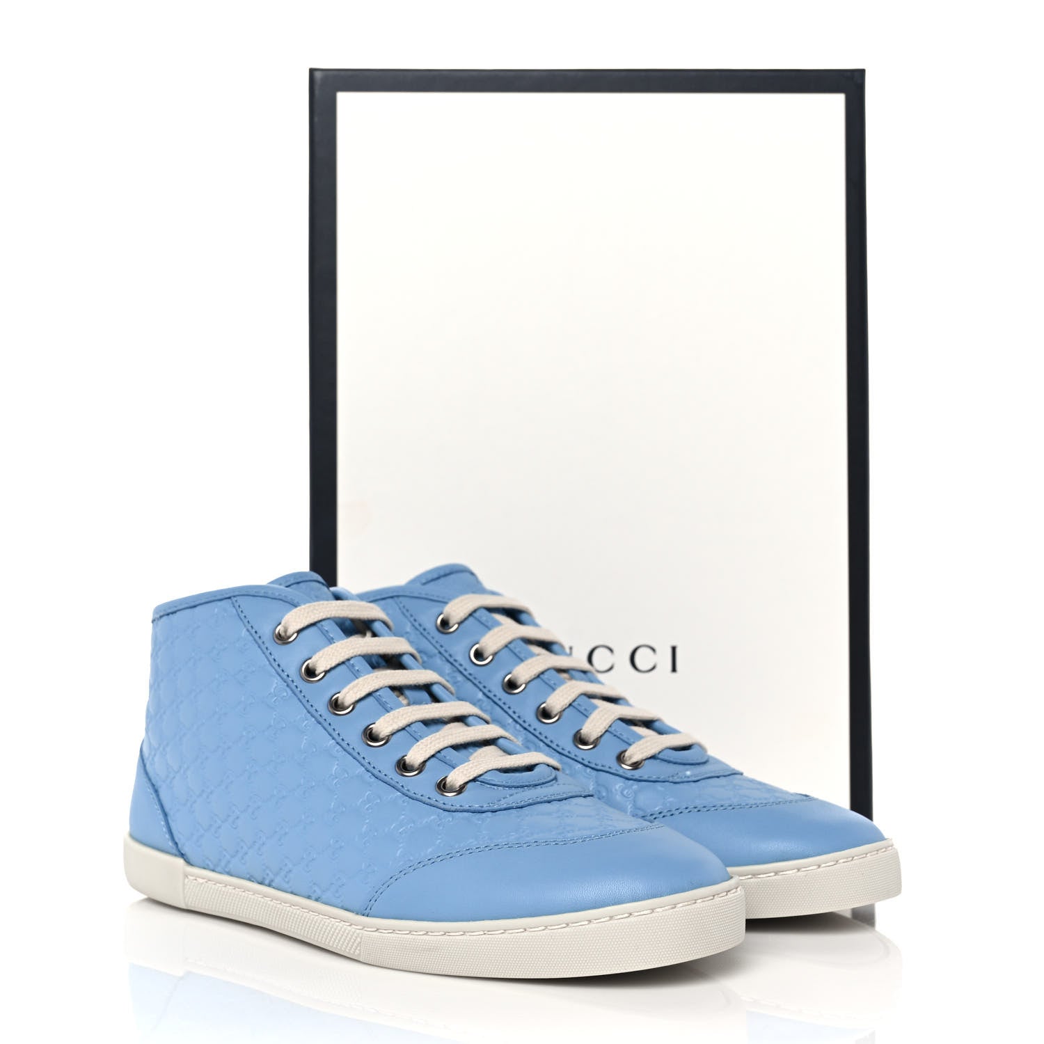 Gucci Microguccissima Womens High Top Sneakers 36 Mineral Blue 9 of 9