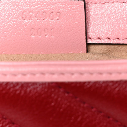 Gucci Azalea Calfskin Enamel Matelasse Diagonal Super Mini Torchon GG Marmont Shoulder Bag New Cherry Red Wild Rose 7 of 9