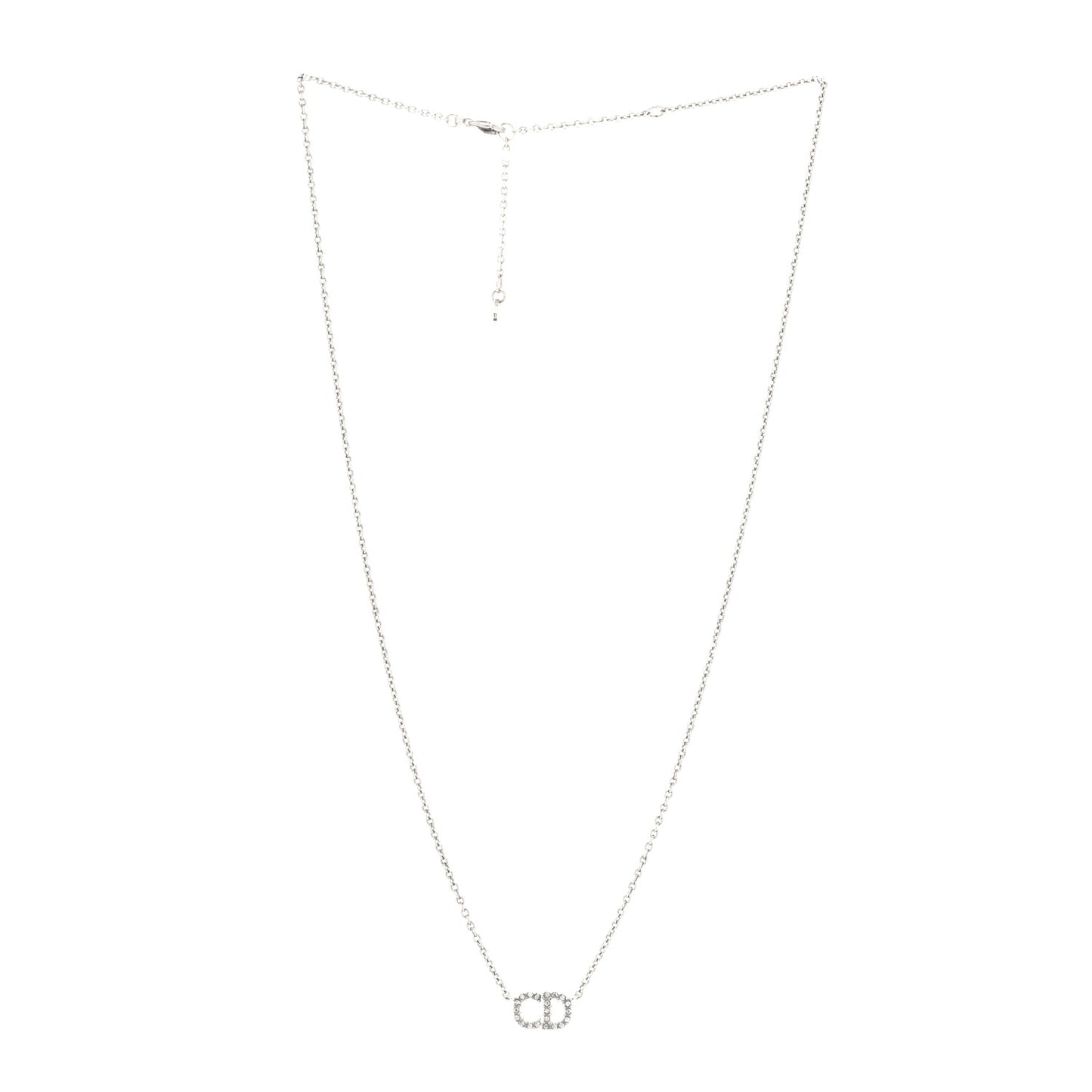 Metal Crystal Clair D Lune Necklace Silver