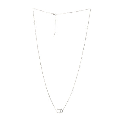 Christian Dior Metal Crystal Clair D Lune Necklace Silver 3 of 5