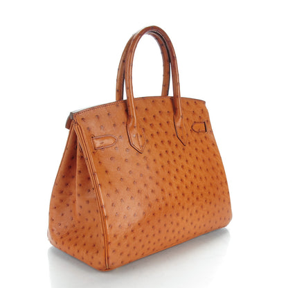 Hermes Ostrich Birkin 30 Cognac 3 of 26