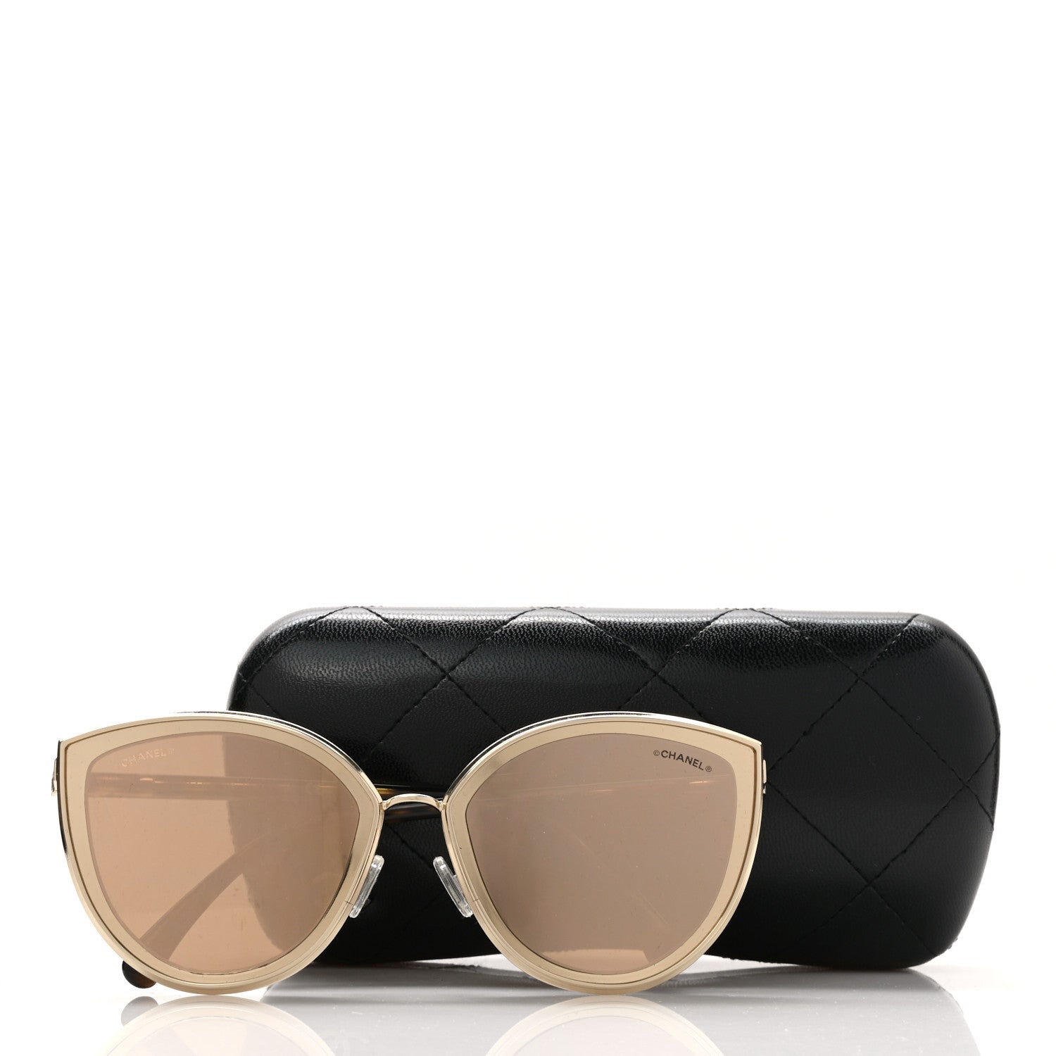 Chanel Metal Cat Eye Sunglasses 4222 Pink Gold 9 of 9