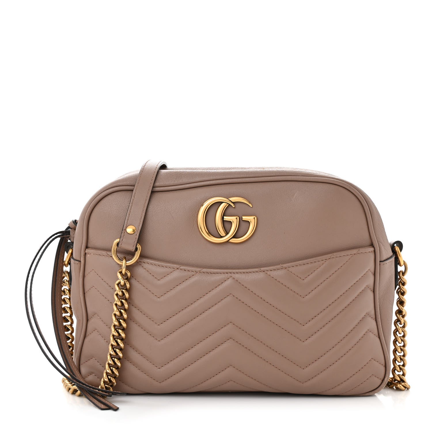 Gucci Calfskin Matelasse Medium GG Marmont Chain Shoulder Bag Porcelain Rose 1 of 16