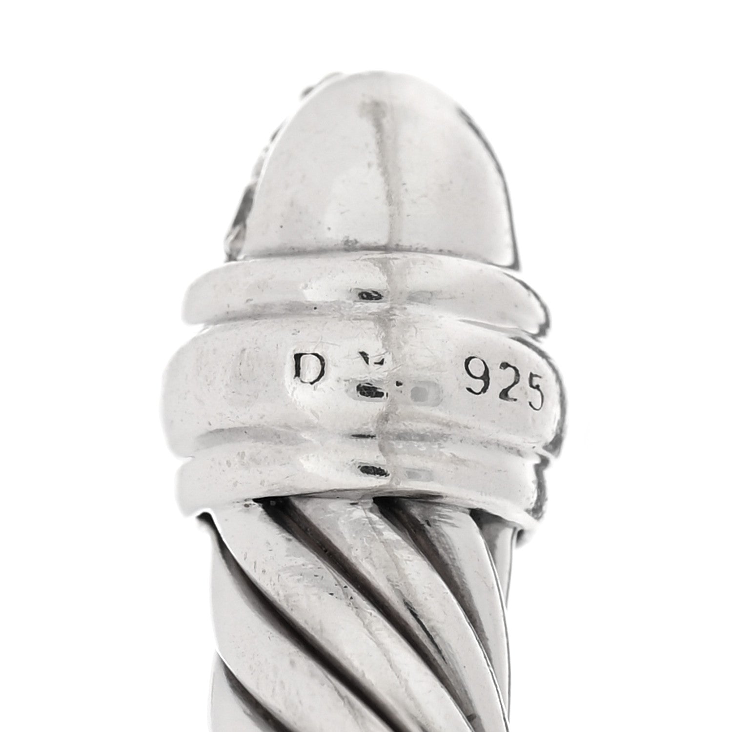 David Yurman Sterling Silver Pave Diamond 5mm Cable Classics Bracelet 3 of 3